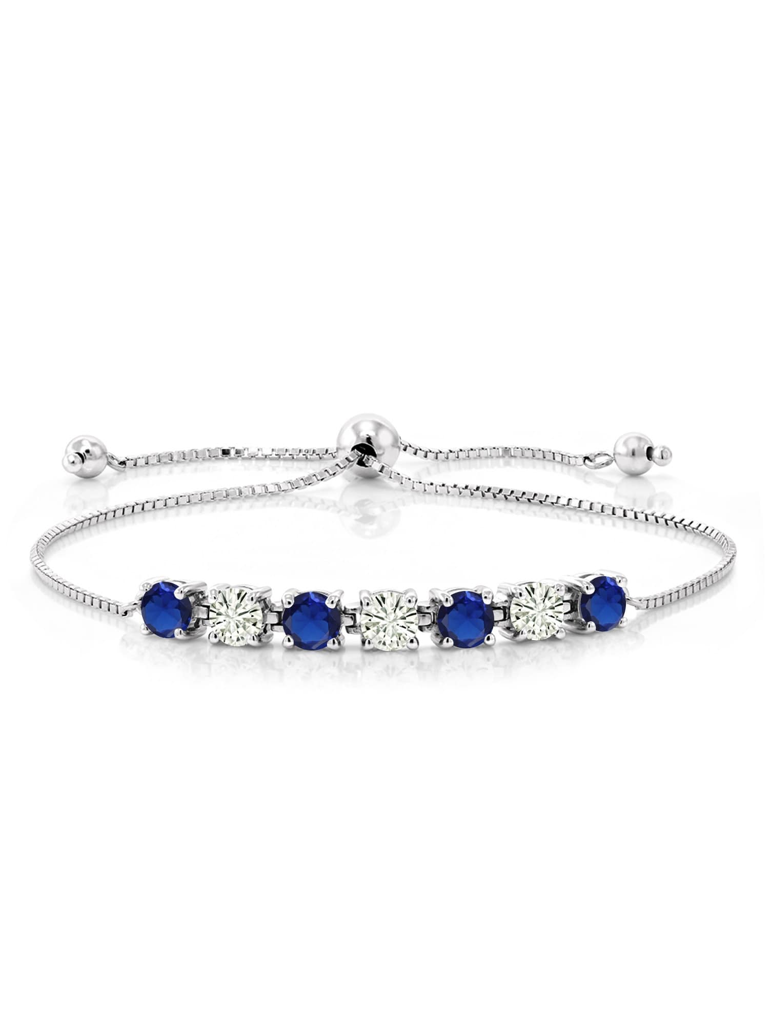 Blue Sapphire Tennis Bracelet – Sterling Silver