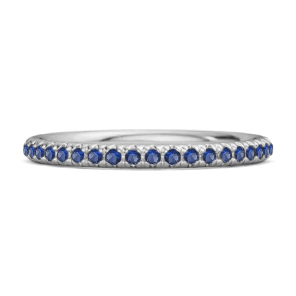 Blue Sapphire Eternity Ring – Sterling Silver