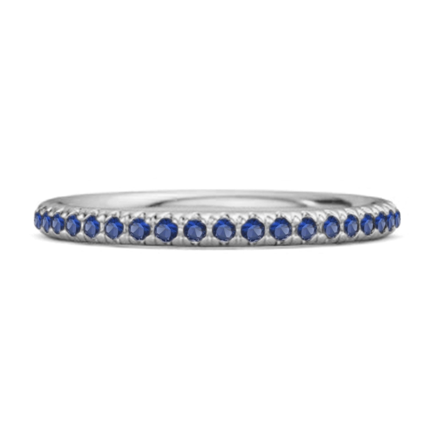 Blue Sapphire Eternity Ring – Sterling Silver