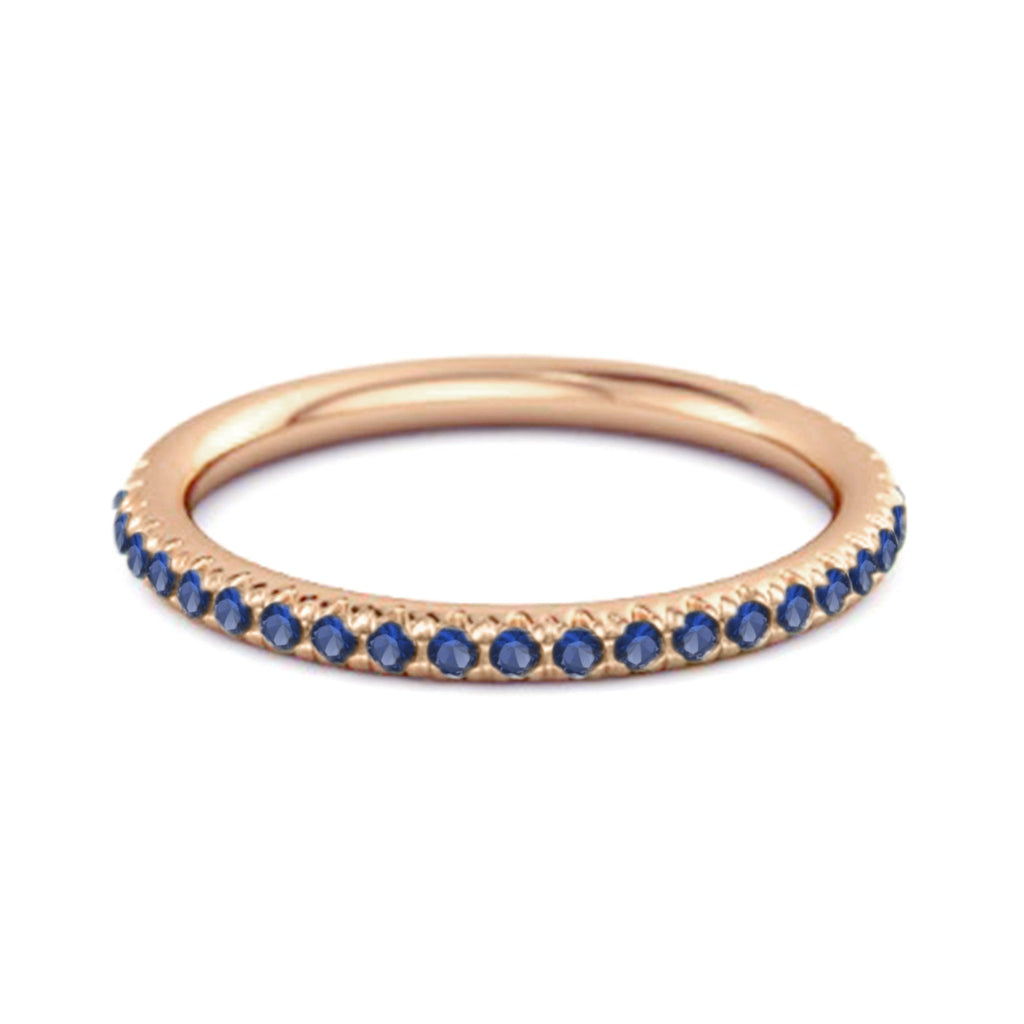 Blue Sapphire Eternity Ring – Sterling Silver