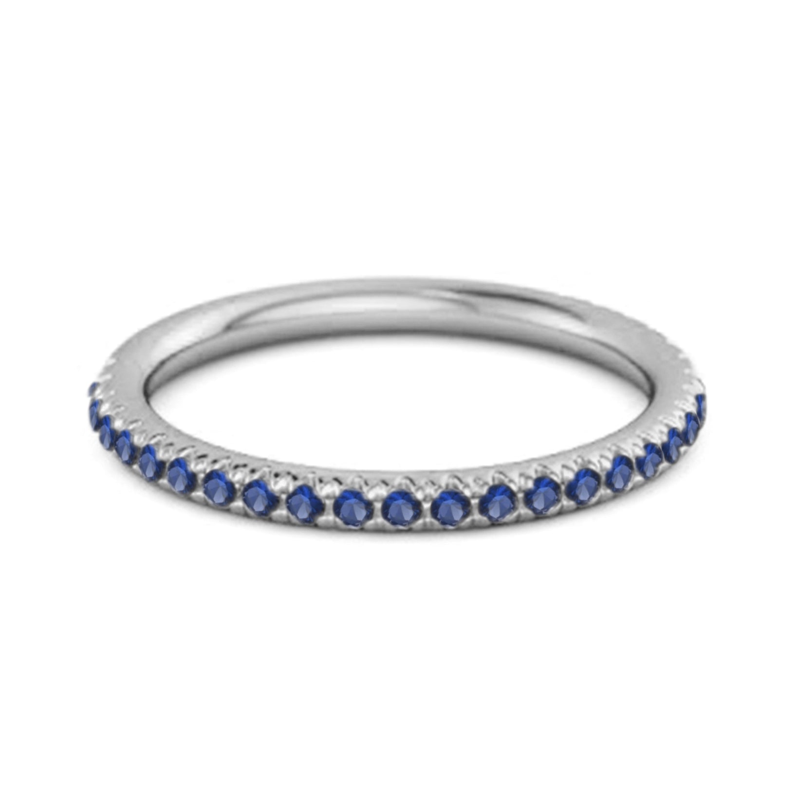 Blue Sapphire Eternity Ring – Sterling Silver