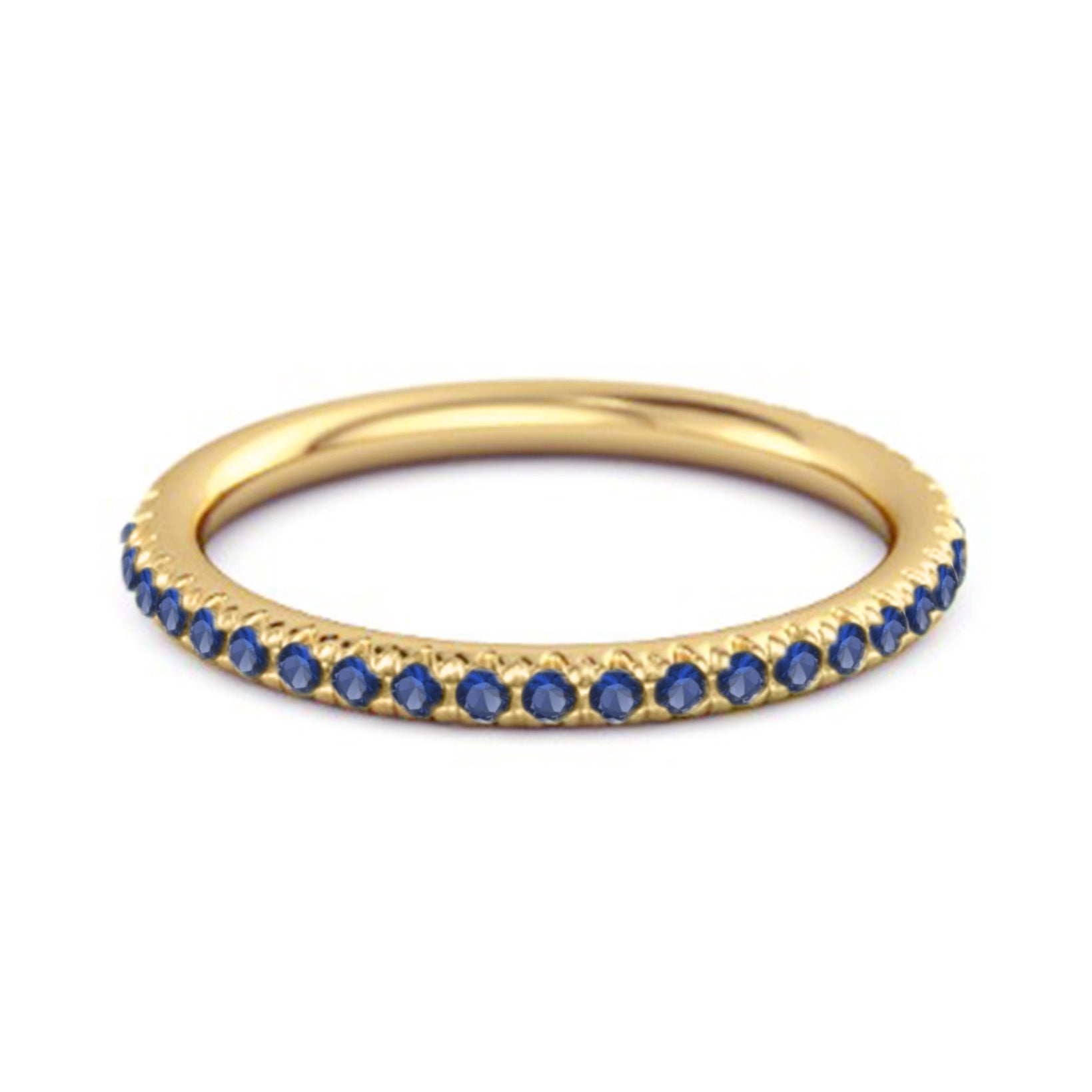 Blue Sapphire Eternity Ring – Sterling Silver