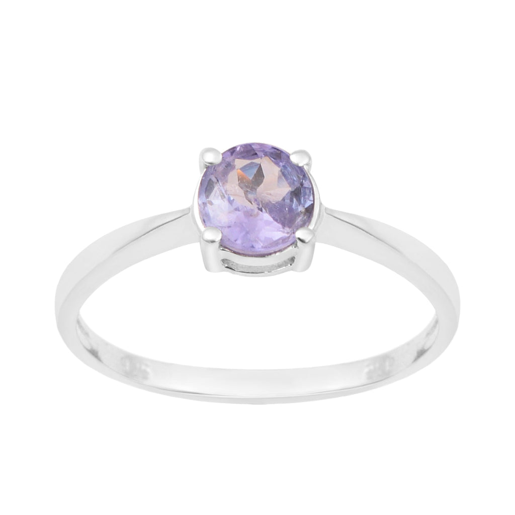 Amethyst Solitaire Ring - Sterling Silver-0