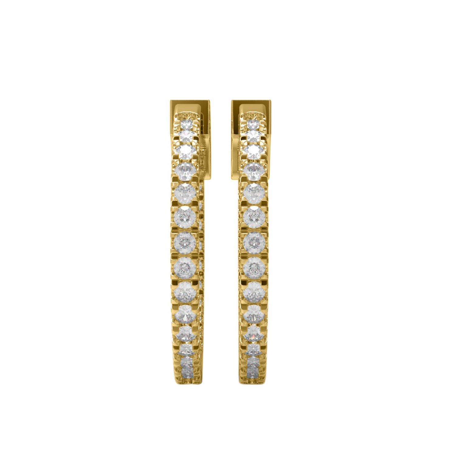 Gold in and out moissanite hoop earrings