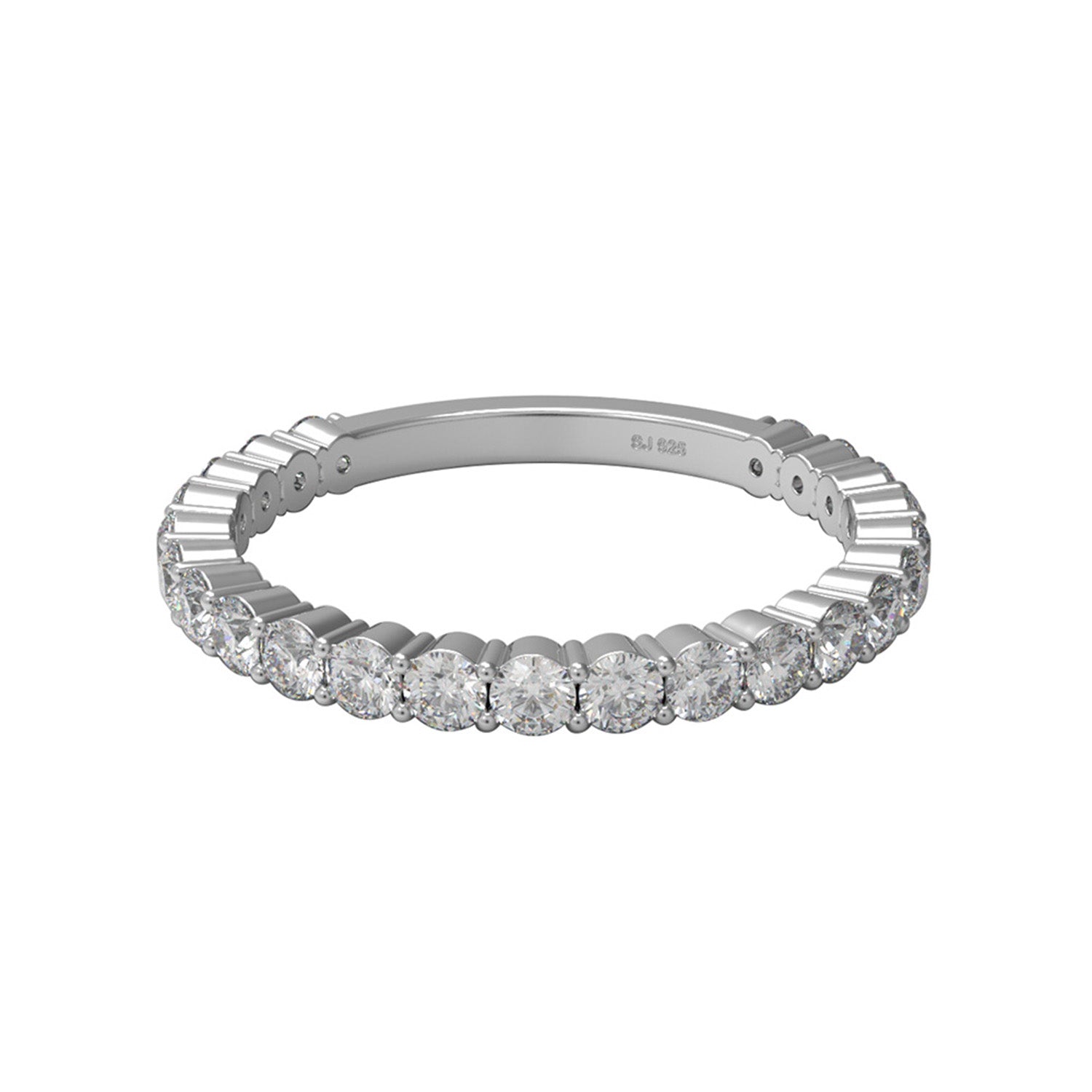 Classic prong set moissanite eternity band ring