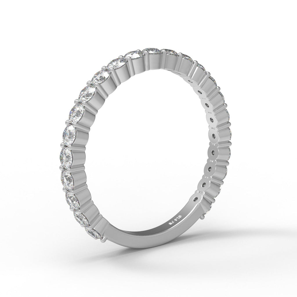 Sterling silver moissanite eternity band ring