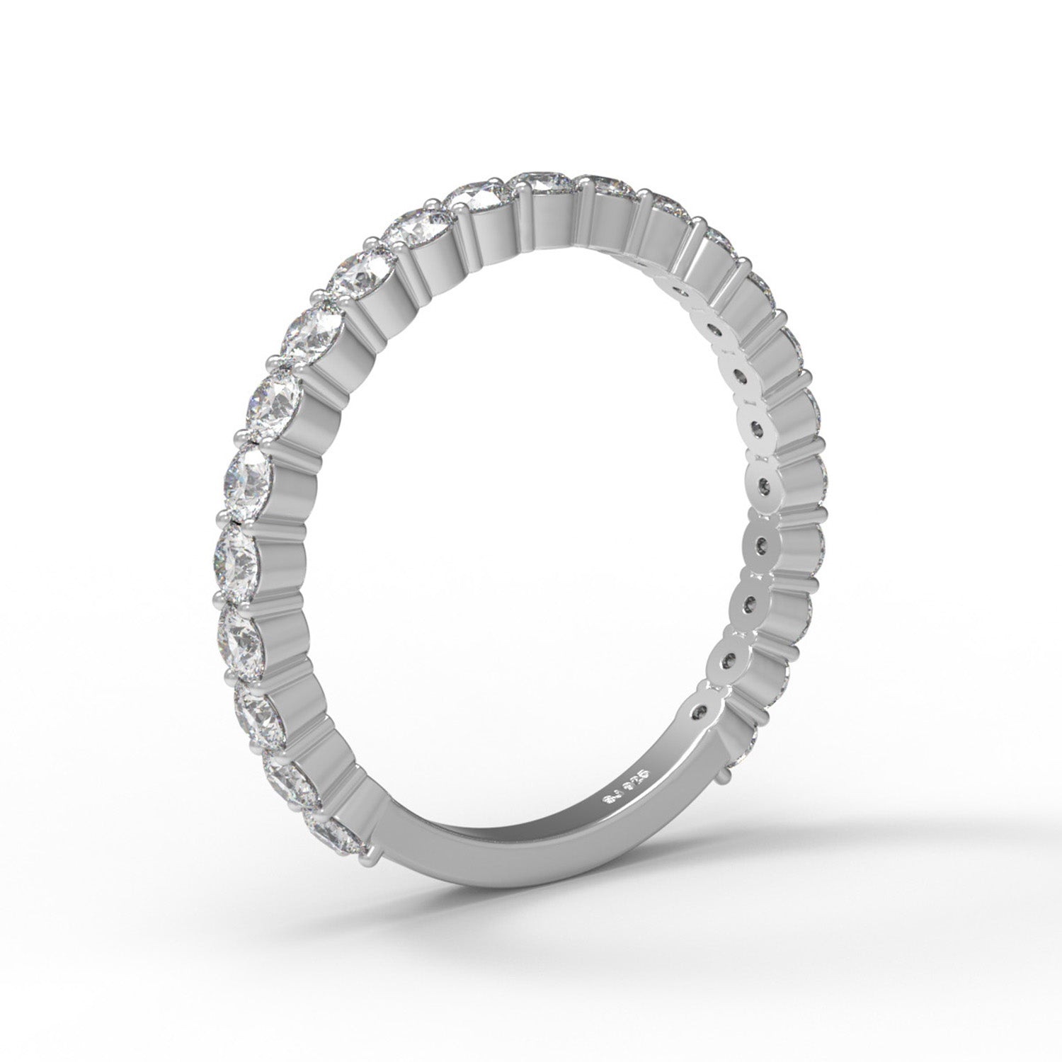 Sterling silver moissanite eternity band ring