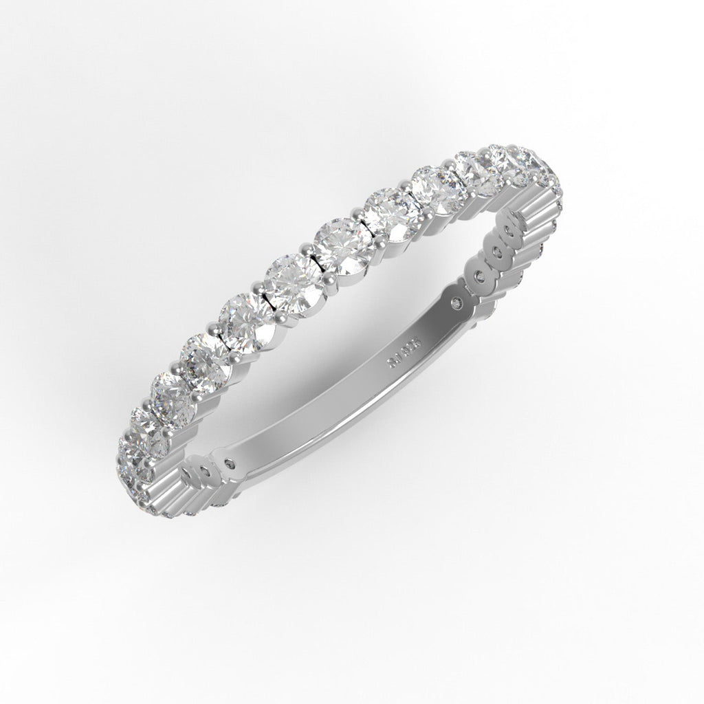 Sterling silver moissanite eternity band ring