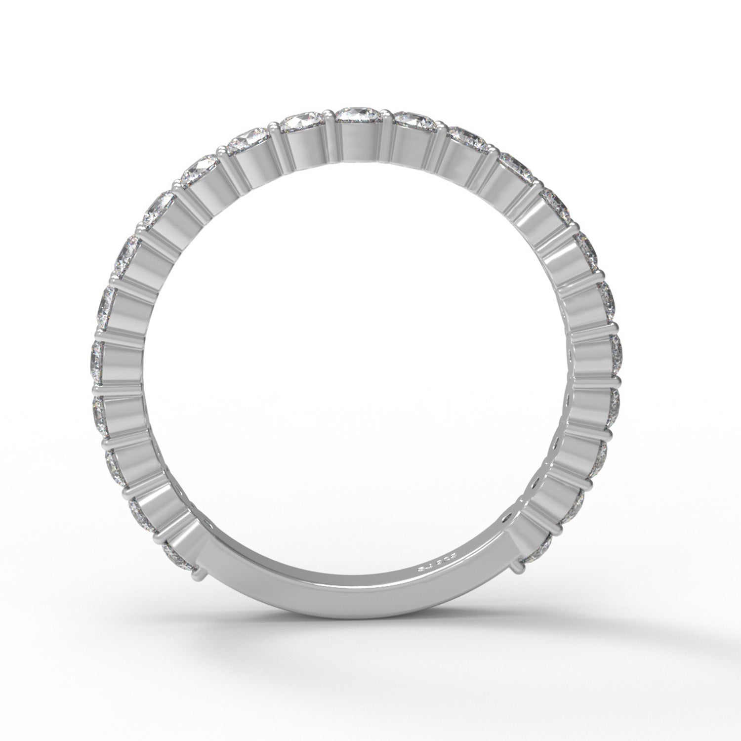 Sterling silver moissanite eternity band ring