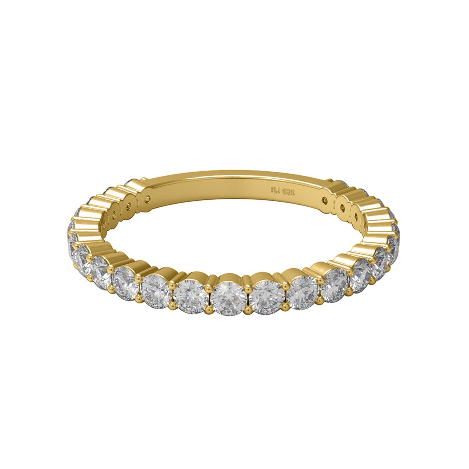 Gold moissanite eternity band ring