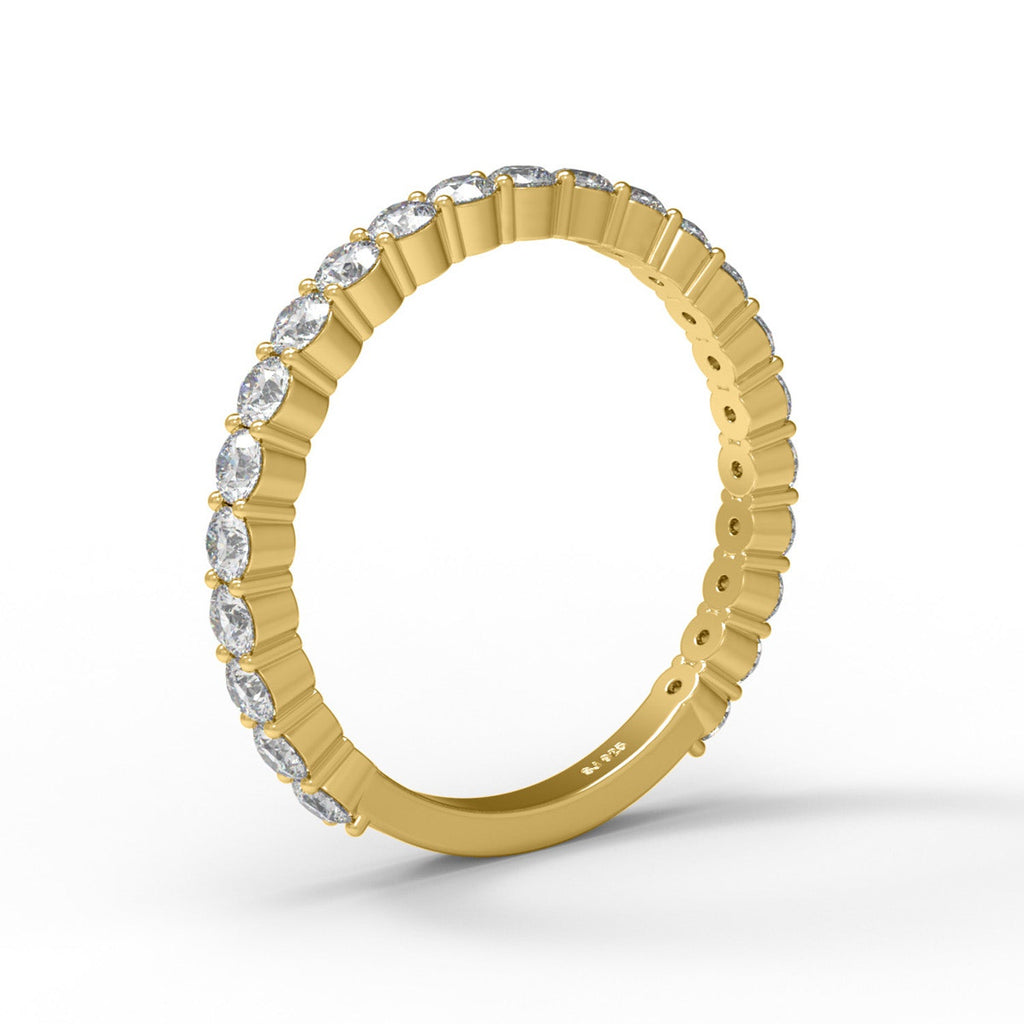 Gold moissanite eternity band ring