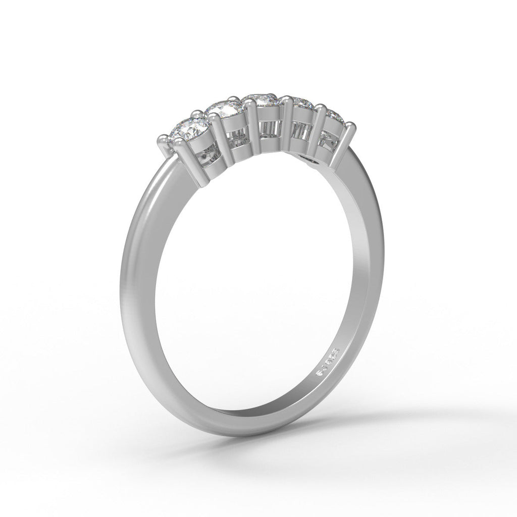 Sterling silver moissanite half eternity ring
