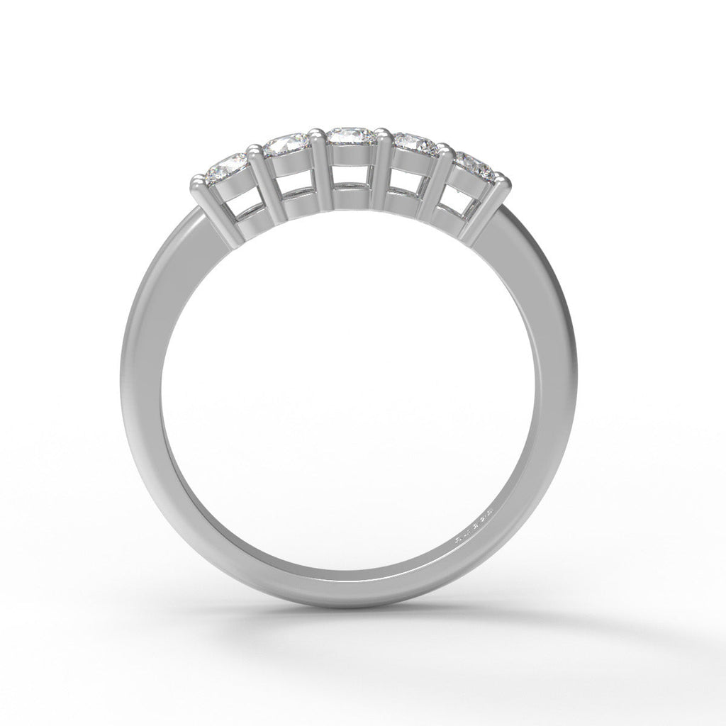Sterling silver moissanite half eternity ring